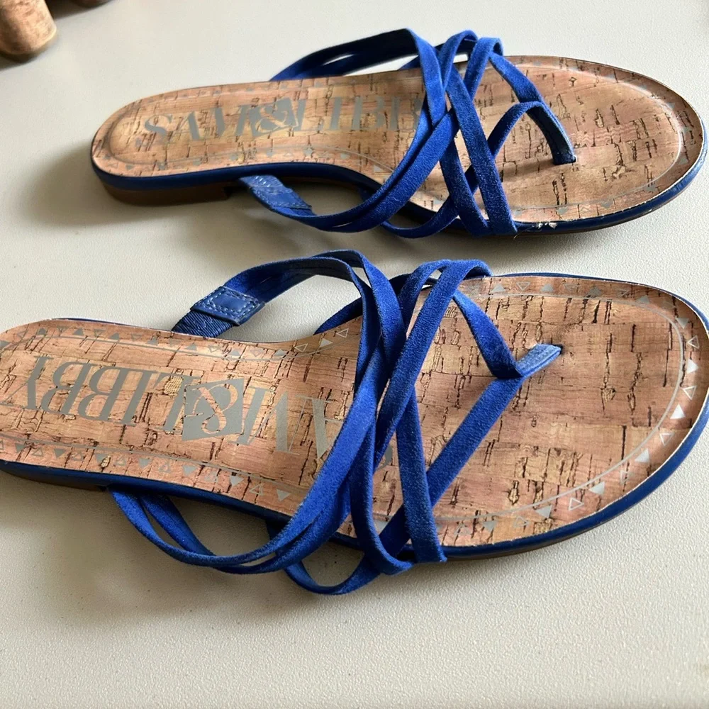 Sam & Libby Royal Blue Suede Sandals - Picture 3 of 9
